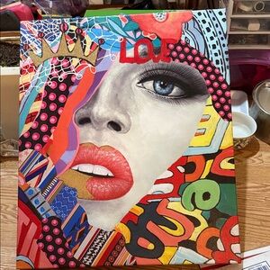 Vibrant Abstract Portrait Canvas Art